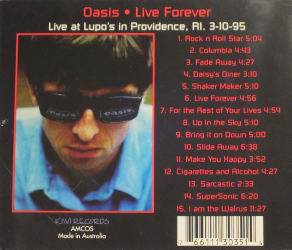 Oasis at Lupo's; Providence, RI, USA - March 10, 1995