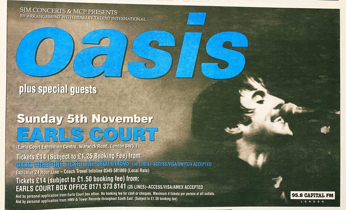 Oasis at Earls Court Exhibition Centre; London, UK - November 5, 1995