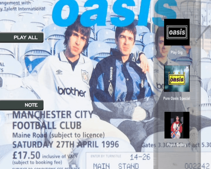 Oasis at Maine Road; Manchester, England - April 27, 1996