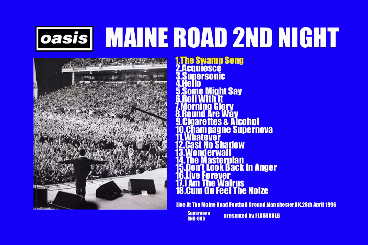 Oasis at Maine Road; Manchester, England - April 28, 1996