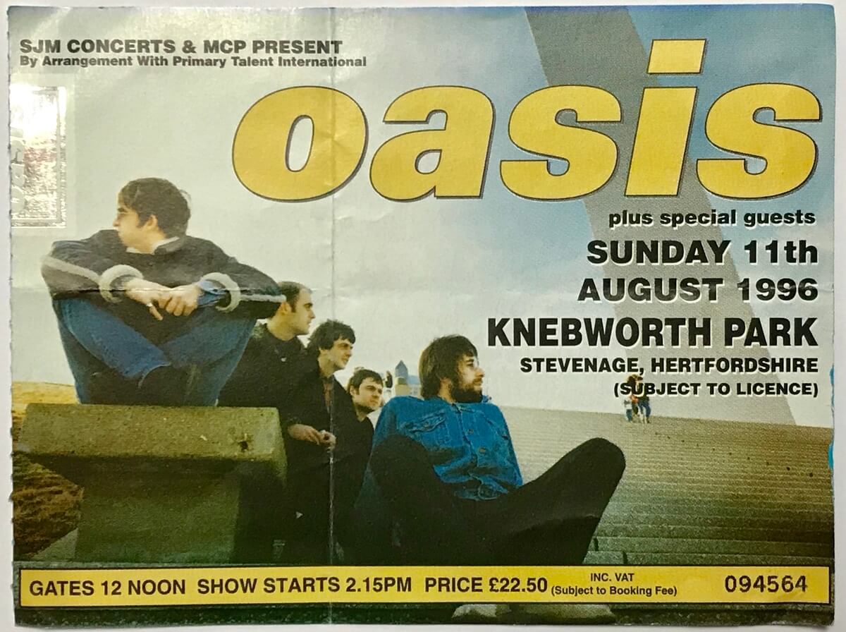Oasis at Knebworth Park; Stevenage, Hertfordshire, England - August 11, 1996
