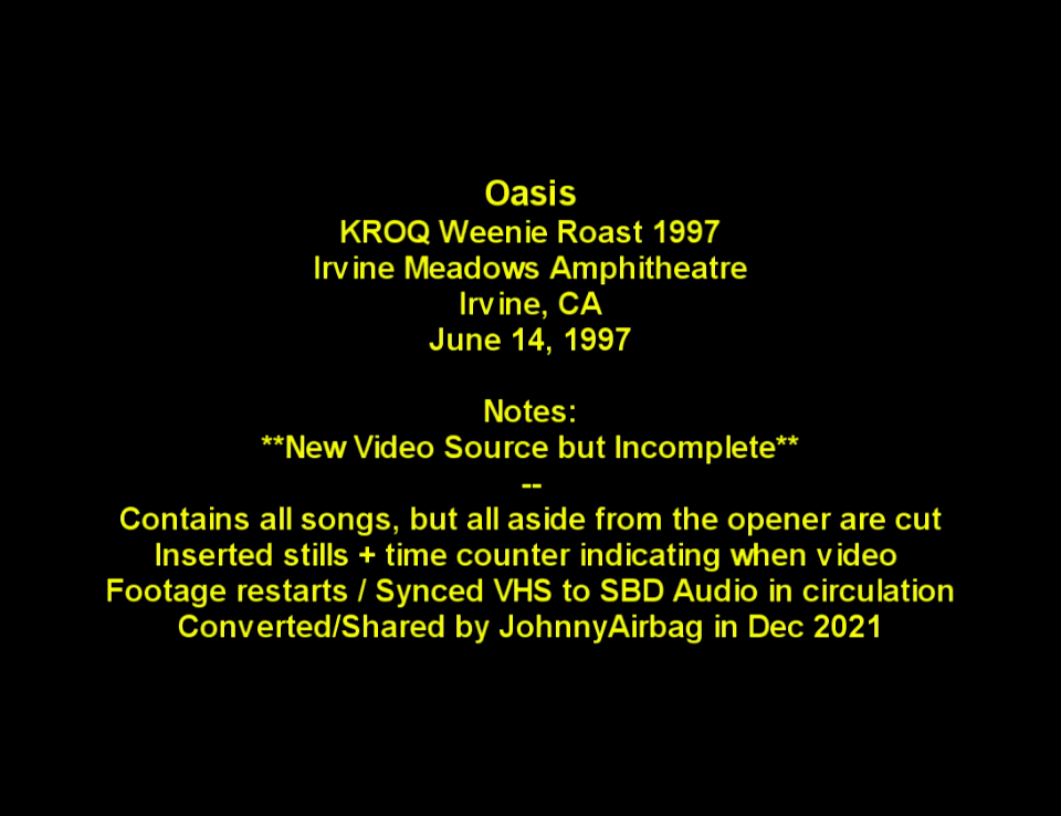 Oasis at KROQ Weenie Roast; Irvine, CA - June 14, 1997