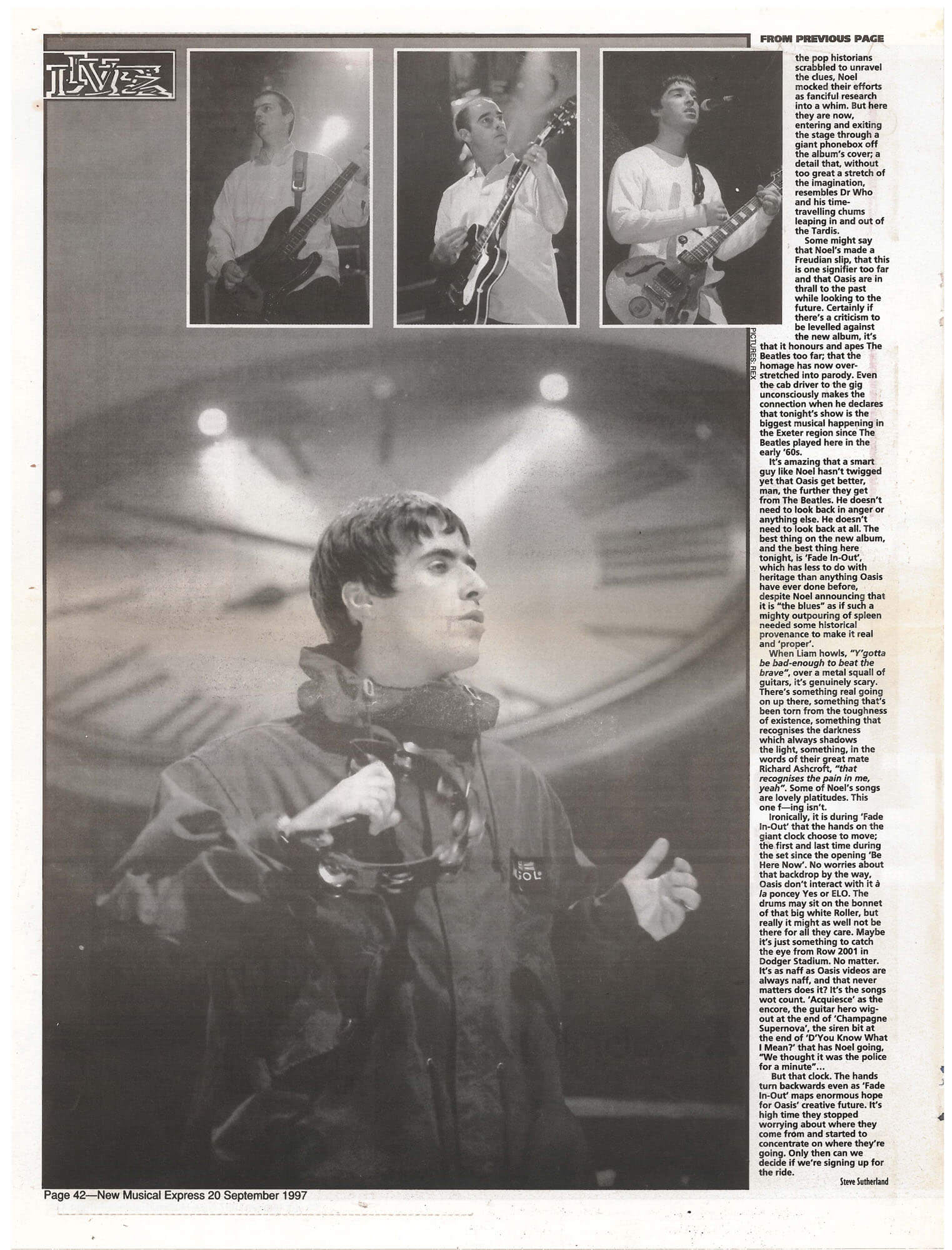 Oasis at Westpoint Arena; Exeter, England - September 14, 1997