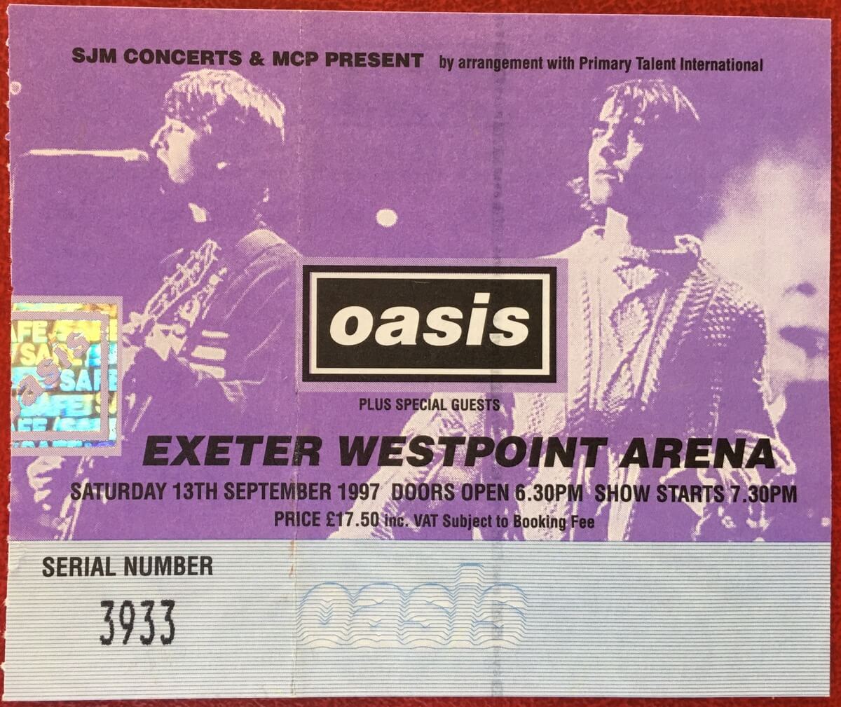 Oasis at Westpoint Arena; Exeter, England - September 14, 1997