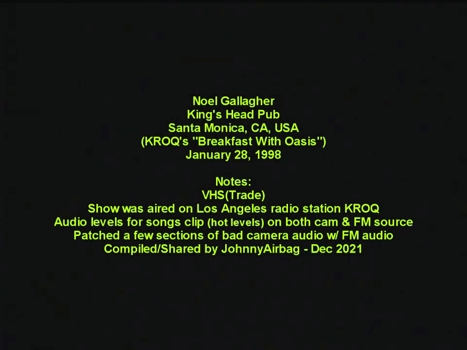 Oasis at Kings Head Pub; Santa Monica, CA, USA - January 28, 1998